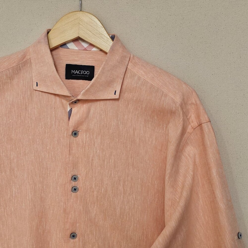 Maceoo Einstein V Linen Orange Button Down 5 XL